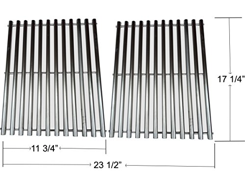 Stainless Steel Cooking Grids 7527 9869 7526 7525 For Select Weber, Kalamazoo, Nexgrill, Kenmore Grill Models (Dims: 17 1/4 X 11 3/4