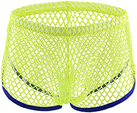MmNote Mens Mesh Boxer Briefs Shorts Soft Underpants See-Through Transparent Sexy Underwear Trunk for Man