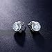 UMODE Jewelry Bezel Set Earrings 2x1ct Round Clear Cubic Zirconia CZ Diamond Stud Earring for Women