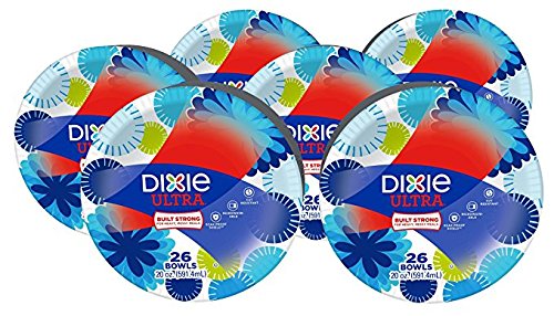 Dixie Ultra Paper Bowls, 20 Ounces, 156 Count (6 Packs of 26 Bowls) (2 Case (156 Count))