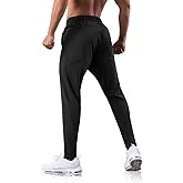 GARTENBOKER Men's Sweatpants with Zipper Pockets Joggers Athletic Running Workout Gym Stretch Tall Track Pants