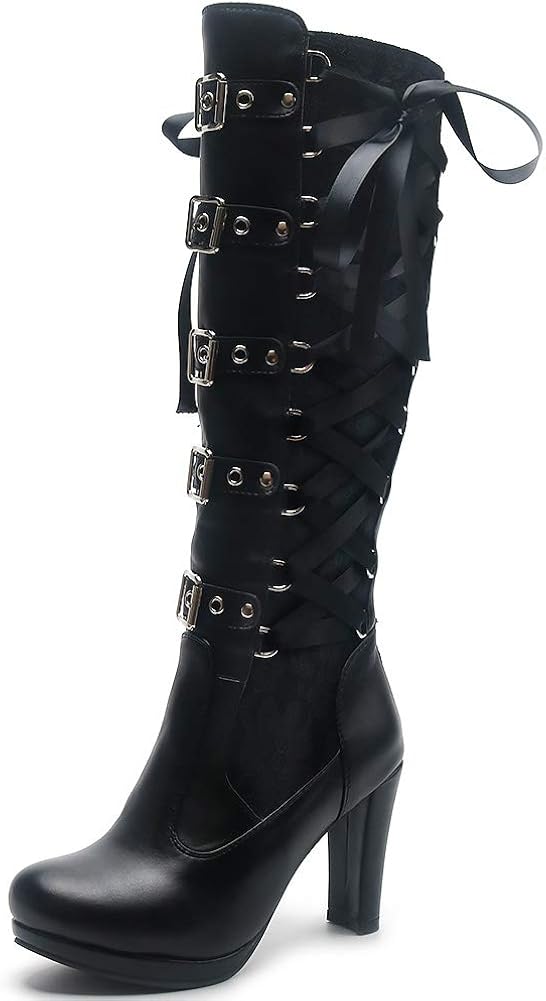 platform buckle boots