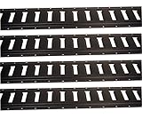 Pit Posse Set Of 4-5 Foot E-Track Tie-Down Rails - Heavy Gauge Steel - Adjustable - Powder Coated Black - For Flatbed, Truck, Cargo, Van, Enclosed Trailer