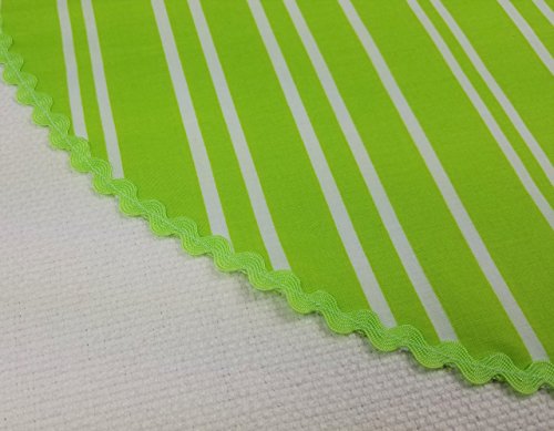 Small 21" Apple Green Stripe Tree Skirt - RicRac Trim, Made in USA - Thumbnail 2