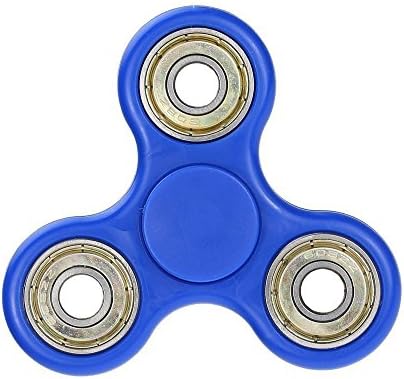 New Tri-Spinner Fidget Toy 3D Printing Ceramic Bearing EDC Focus Toy for Killing Time, Guarantee 2 min+ Spin Time! (Blue)