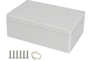 HoHaing Project Box ABS Plastic Junction Box IP65 Waterproof Weatherproof Electrical Enclosoure Power Box for Electric Gray White 9.06"x 5.91"x 3.35"(230 x 150 x 85mm)