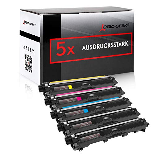 Logic-Seek 5 Toner kompatibel für Brother TN-242 TN-246 HL-3142 3152 3172 CW CDW DCP9017CDW - Schwarz je 2.500 Seiten, Color je 2.200 Seiten