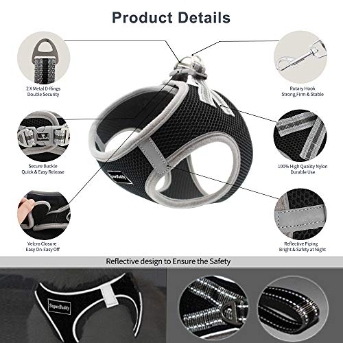 SuperBuddy Dog Harness 2020 Newest Style,Soft Mesh Breathable Vest