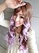 X&Y ANGEL New Two Tone Long Wavy Highlight Hair Wig Wigs Brown Mixed Purple K099