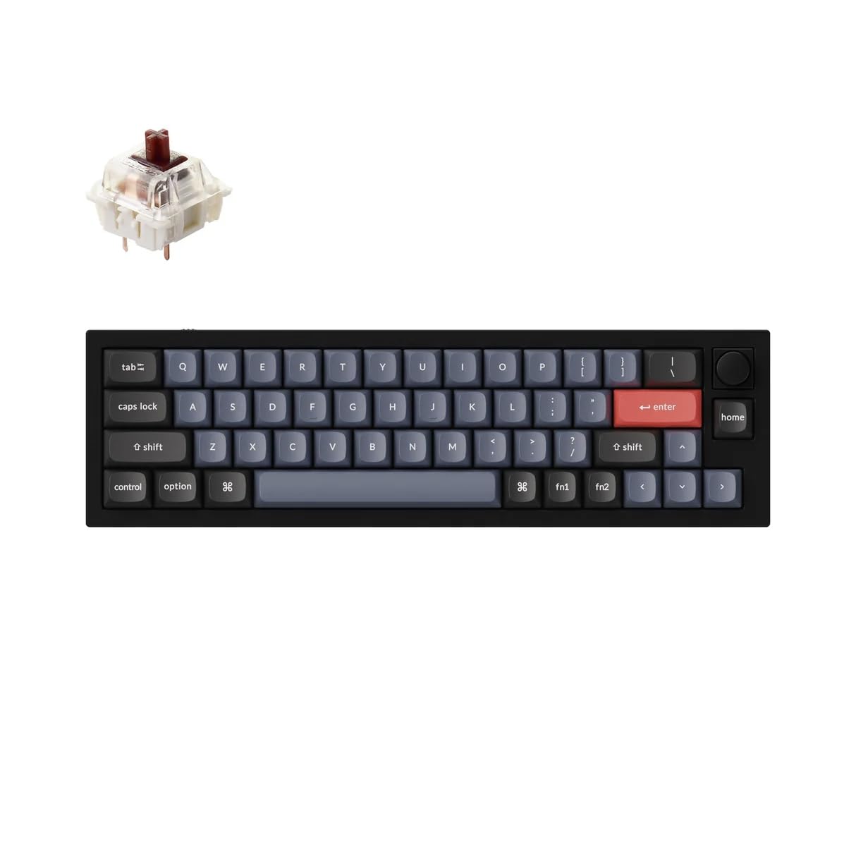 Keychron Q9 52-Key 40% Layout Mechanical Keyboard (Wired) with Knob– QMK/Launcher Programmable Layers for Mac/Windows, Hot-Swappable Gateron G Pro Brown Switches, Aluminum Body, RGB, Black