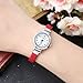 Top Plaza Kids Girls Casual Chic Simple Arabic Numeral Bangle Cuff Bracelet Analog Quartz Watch for Small Wrist,5.5 Inches,Red