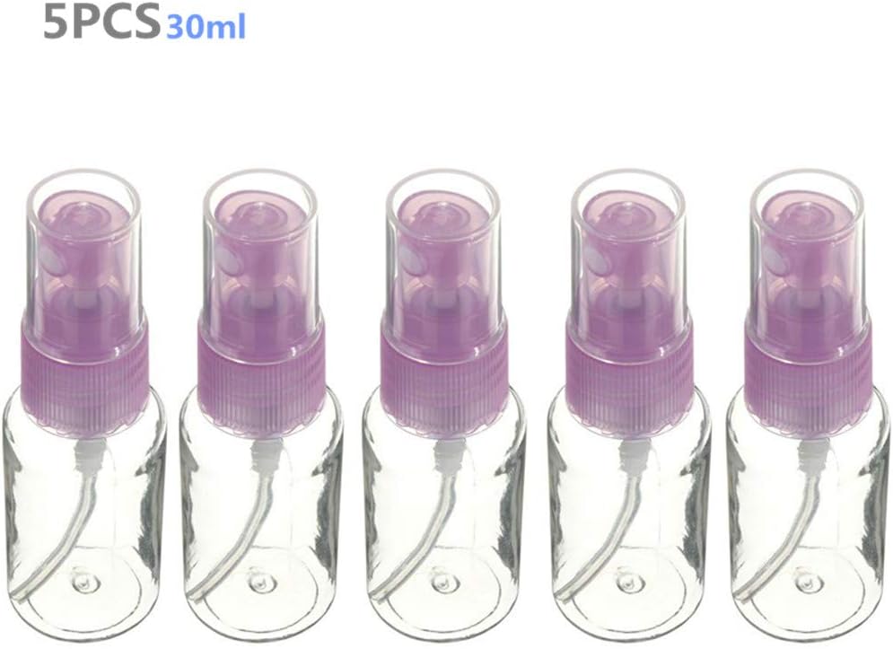 Oshide 5 x 30ml Atomizer Clear Plastic Perfume Atomizer Empty Spray Bottle for Travel Beauty Perfume Water Toner by TheBigThumb, Purple