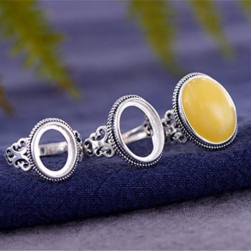 Ring Blank (10x13mm/12x16mm/13x18mm Oval Blank) Adjustable Thai Sterling Silver Ring Base Antique Style Oval Cabochon Ring Setting R625B