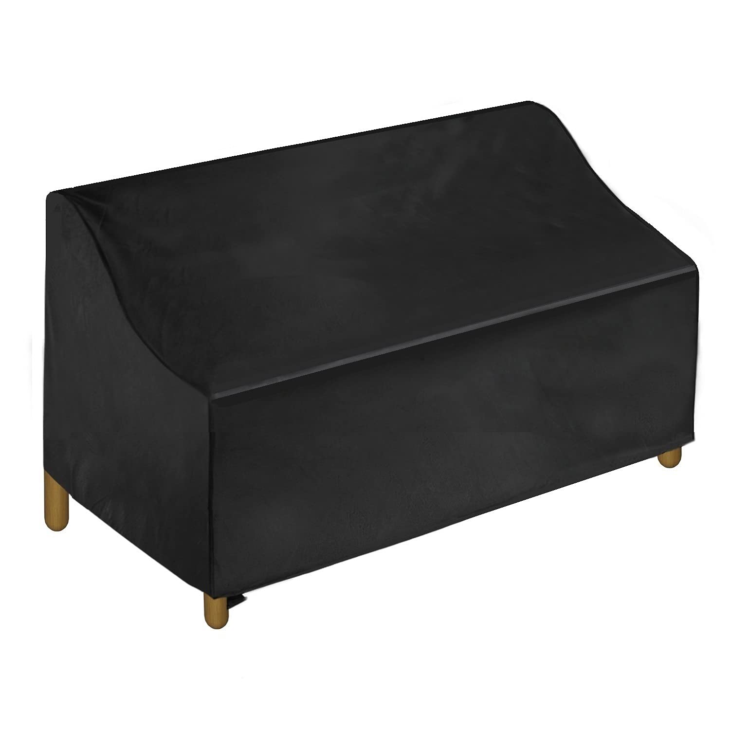 Photo 1 of delightLife Heavy Duty Patio Sofa Cover, Waterproof Outdoor Loveseat Cover, Large Lawn Patio Furniture Covers with Air Vent and Buckles Drawstring, Black (78" Wx34 Dx32 H)