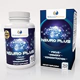 Neuro Plus Brain Supplement Nootropic - Boosts Memory, Focus & Concentration - Enhances Mood - Designed for Men and Women - Promotes Superior Brain Function & Mind Clarity - 30 Capsules