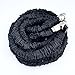 Durark 50ft Heavy Duty Expandable Hose (Black), Upgraded Brass Fittings and Shut-off Valve, Toughest, Flexible, Expanding Garden and Utility Hose (50 foot) - Extra Washers Included