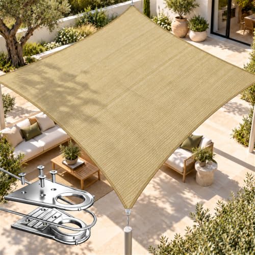 Royal Shade 22' x 32' Beige Rectangle Super Ring Shade Sail,98% UV Block at Amazon