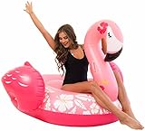 Giant Pool Float - 6 Feet Long Luxury Edition Flamingo Pool Float Ride On for Kids and Adults - Flamingo Inflatable Animal Pool Float