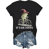 Funny Off to Cause A Kerfuffle T-Shirt Meme Frog Tee for Women Men | Funny Meme Frog T-Shirt, 100% Cotton Shirt, Comfortable and Breathable
