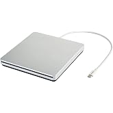 VikTck USB-C Superdrive External DVD/CD Reader and DVD/CD Burner for Apple-MacBook Air/Pro/iMac/Mini/MacBook Pro/ASUS/ASUS/DELL Latitude with USB-C Port Plug and Play(Silver)