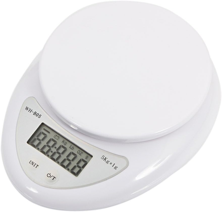 5Kg/1g Kitchen Mail LCD Digital Scale White