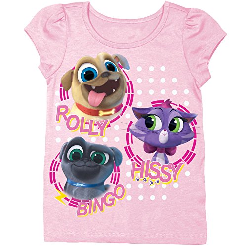 Disney Toddler Girls' Puppy Dog Pals Puff Short Sleeve T-Shirt, Light PK, 5T