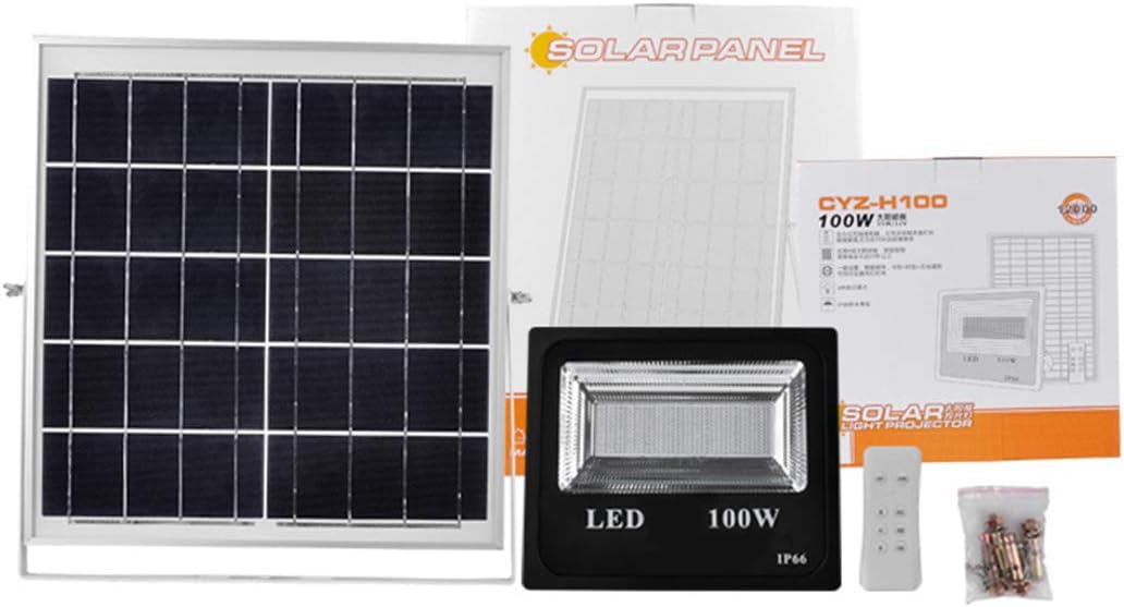 RGB Foco Solar LED 100W, 12000LM 216LED Foco Exterior con Mando a ...