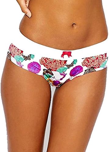 Evollove 380037 Buy Me Flowers Brazilian Brief Knickers Hummingbird Light Print/White Medium