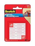 Scotch Foam Mounting Removable Squares, 1/2 x 1/2 Inch, 64 Squares (108-SML) (6-PACK)