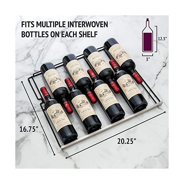 Ivation-46-Bottle-Dual-Zone-24-Built-In-Compressor-Wine-CoolerCellar-Undercounter-Wine-Fridge-Temperature-Control-40-50F50-66F-Refrigerator-Quiet-Operation-LED-Light-Glass-Stainless-Steel