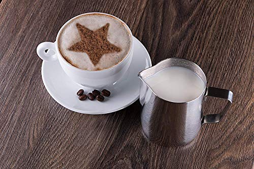 Milk Frothing Pitcher - 12, 20 oz Stainless Steel Milk Frothing Cup Coffee Steaming Pitcher - Measurements on Both Sides Inside, Perfect for Espresso Machines, Milk Frother, Latte Art