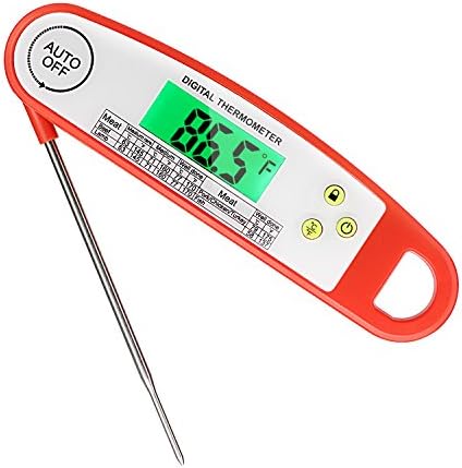 Meat Thermometer, ARNIL Waterproof Digital Meat Thermometer Instant Read Digital Food Cooking Thermometer with LCD Backlit Function for Kitchen, BBQ, Grilling, Candy, Milk, Grill Smoker