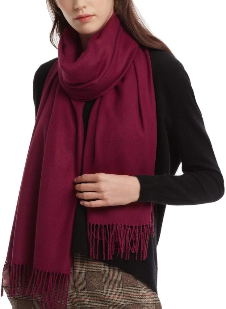 FURTALK Womens Scarf Ladies Pashmina Shawls and Wraps Large Soft Warm Blanket for Gifts Winter Wine Red, winered