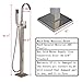 Votamuta Freestanding Bathtub Faucet Floor Mounted Bath Tub Filler Faucets with Hand Held Shower Head Brushed Nickel