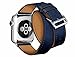 Maxjoy Compatible with Apple Watch Band, 42mm 44mm 45mm 46mm 49mm Leather Bands Strap with Compatible with Apple iWatch Ultra 2 SE Series 10 9 8 7 6 5 4 3 2 1 Sport Edition, Dark Blue