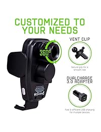 Cargador inalámbrico para automóvil Empire of Electronics   Soporte para teléfono automático 10W Qi Poder de carga rápida   Abrazadera de ventilación de aire del teléfono celular   Para iPhone XS   XS Max, XR, X   8 8 Plus, Samsung Galaxy S10   S9   S8