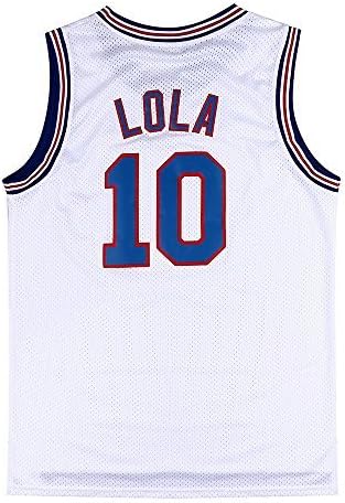 ALUKE Men's #10 Lola Space Jam Jersey Basketball Jersey Movie Jersey S-XXL White (X-Large)