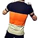 LOGEEYAR Mens Summer Fashion Fitted Cotton Short-Sleeve Contrast Color Stitching T-Shirt (533-Orange, Medium-2)
