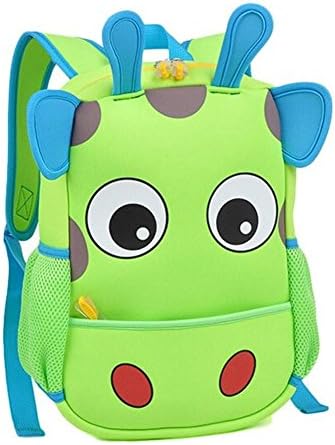 Toddler Backpack School Book Bag Lovely Giraffe Lunch Bag for Kids MeMo Toys (Green)