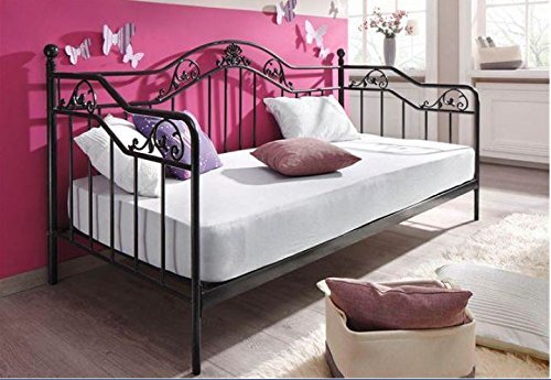 moebel direkt online Day-Bed / Einzelbett / Metallbett schwarz