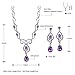 Neoglory Purple Cubic Zirconia Teardrop Jewelry Set Necklace Earrings Wedding Bridal Women Jewelry embellished with Crystals from Swarovski