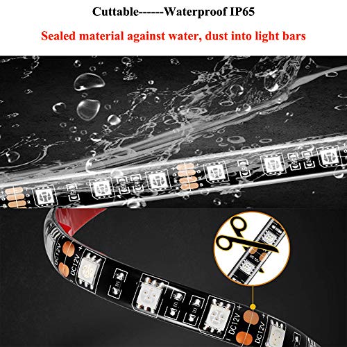 BLIIFUU 2PCS Motorcycle LED Turn Signal Lights, Waterproof Amber Lights Strip for Turn Signal Backup License Plate - Thumbnail 3