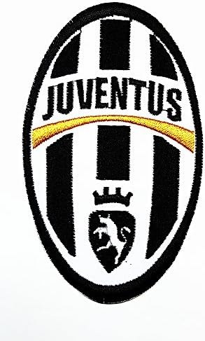 Juventus Football Club Fc patch 2.2 x 3.7 inches Embroidered Iron on Hat Jacket Hoodie T- shirt Sport Logo Patch Sew Iron on Embroidered Badge Sign Costum