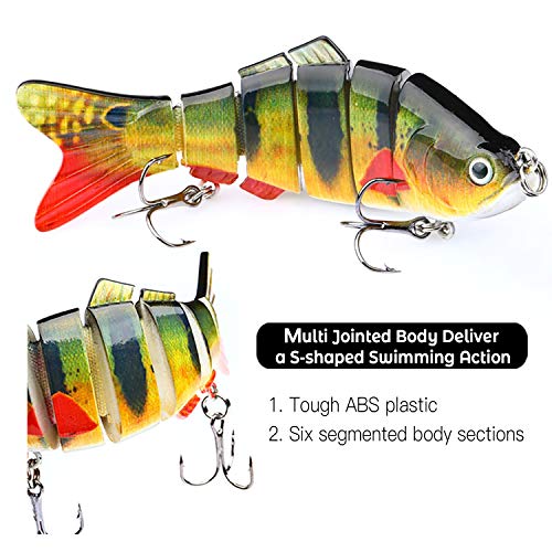 TANJULURE Angelköder für Barsch, Forelle, 3,6 - 9,9 cm, mehrgliedrige Schwimmköder, langsam sinkend, bionisch… – Bild 4