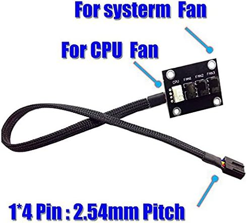 OLEY All Black Sleeved 4 Way PWM Fans Splitter Hub Cable for DC12V Computer Fan