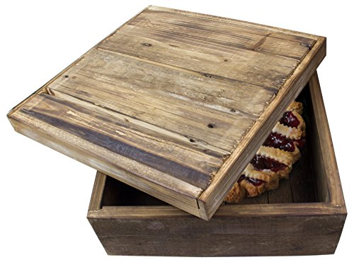 Natural Wood Pie Bread Storage Box - 14"