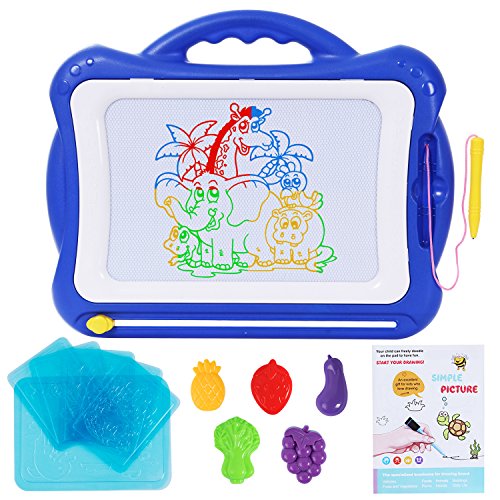 SGILE Magnetic Drawing Board Toy for Kids, Large Doodle Board Writing Painting Sketch Pad (Navy) - Thumbnail 7
