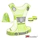 Best Reflective Running Vest W/ Zipper Pocket, Wristbands & Pouch. 3M High Viz For Jogging, Bicycle, Walking, Motorcycle. Safety & Security Gear. Adjustable Accessories For Men & Women. 100% Guarantee