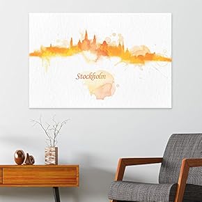 Impressionism Watercolor Style City Landscape of Stockholm