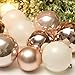 Sea Team 48 Pieces of Assorted Christmas Ball Ornaments Shatterproof Seasonal Decorative Hanging Baubles Set with Reusable Hand-held Gift Package for Holiday Xmas Tree Decorations, Rose Gold